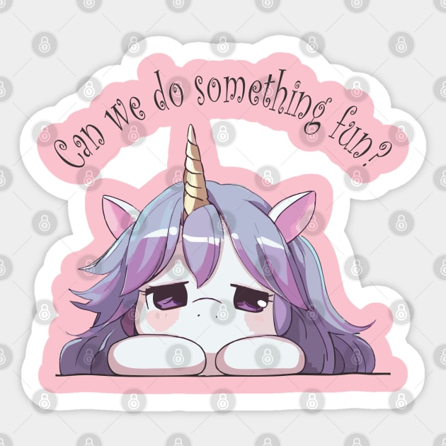 Bored Unicorn Sticker by Ara-Mora